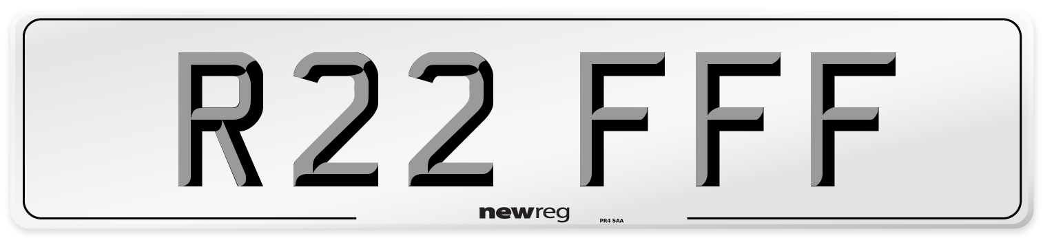 R22 FFF Number Plate from New Reg